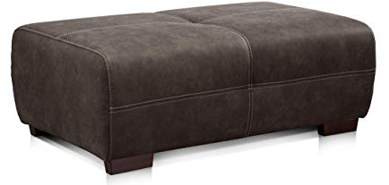 Cavadore Hocker Mavericco / XXL Sofa-Hocker in Lederoptik / Industrial Style / Passend zu Big Sofa und Ecksofa Mavericco / 108 x 71 x 41 cm (BxHXT) / Mikrofaser Anthrazit