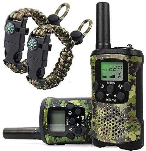 Walkie Talkies for Kids 22 Channel 2 Way Radio 3 Miles Long Range Handheld Walkie Talkies Durable Toy Best Birthday Gifts for 6 Year Old Boys and Girls fit Adventure Game Camping (Green Camo 1)