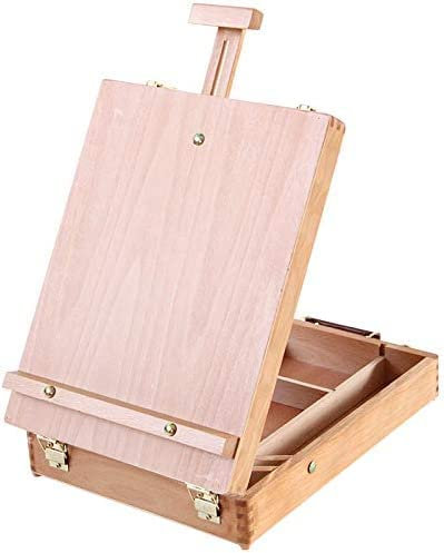 TTAototech Chevalet de table, boîte de table en bois avec support de rangement réglable pour enfants, artistes, débutants