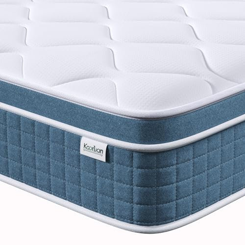 koorlian Single Mattress, 27cm Individual Pocket Spring Hybrid Mattress,10.6 inch 3FT Single Bed Mattress in a Box with Memory Foam and Supportive Pocket Sprung, Motion Isolation, Medium Firm
