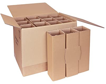 smiley pack Flaschenversandkarton für 12 Flaschen inkl. Einlage (20) | 12er Weinkarton für Wein, Sekt, Spirituosen, Saft, Magnum & Gin – PTZ – DHL UPS DPD Hermes