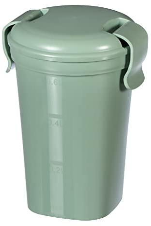 KETER - MUG 0,6L - Boite Alimentaire Smart Eco Line - 100% Recyclée et Recyclable - 100% Hermétique, Ergonomique et Très Résistante - Pour Préserver la Fraicheur de vos Aliments - Vert