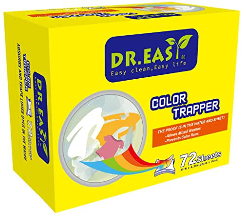 Unscented Color Catcher Sheets, 72 Count, Special Pores Texture, Dye & Fluorescent Remover, Safe for Dryer, Compatible with All Washers & HE, Non-Toxic, All Skin Types