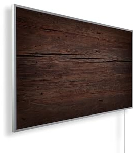 Bildheizung mit 800 Watt ✓ mit 5 Jahre Herstellergarantie ✓ überhitzungsschutz ✓ Infrarotheizung mit Motiv: Holzoptik ✓ inkl. Thermostat