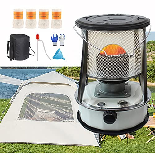 Xrdbfd Hocheffiziente Petroleumofen, Praktische Petroleum Heizung, Camping-öl-Paraffin-petroleumheizung, Für Innen, Außen, Terrasse, Haus,6Lwhite