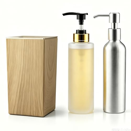Elitzia Massageöl-Wärmer Lotion-Wärmer 131°F Konstante Temperatur mit Metall-Kunststoff-Pumpenflaschen Massageöl-Heizung für Cremes Gele & ätherische Öle ETOH843NA (Quadratisch, naturfarben)