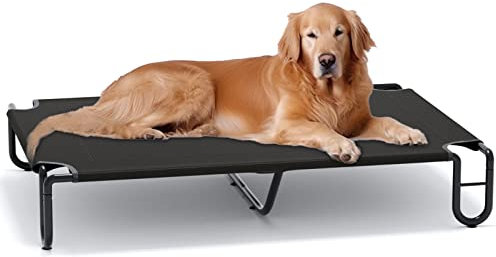 FAYDUDU Lit Chien Surélevé Rafraichissant Lit de Camp pour Chiens Chats Animaux de Compagnie Intérieur Extérieur Panier Chien de Grande Taille Coussin Indestructible (XL)