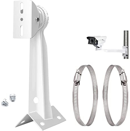 CTXSumTec Soporte de montaje en barra de esquina para cámara de seguridad CCTV con 2 bucles para cámara de vigilancia, cámara IP, cámara CCTV, cámara Dahua Bullet y cámaras PTZ