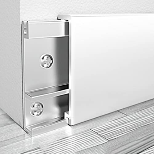 Zócalo Pared Blanco Tablero De Base De Pared, Moldura De Base De Cala De Aluminio Metálico para Pasillos, Baños, Oficinas Y Villas Domésticas, Borde De Zócalo De 1m (Color : W 30mm(1.2 in), Size : L