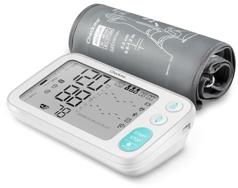 CheckMe BP3 C1 Bluetooth-Blutdruckmessgerät mit LCD-Display, Oberarm-Blutdruckmessgerät mit Detektor für unregelmäßigen Herzschlag