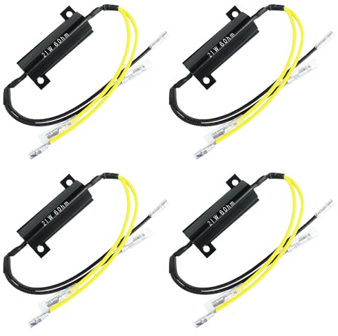 EPLZON 12V 21W 6 ohm Motorrad Lastwiderstand Taschenlampe Blinker Decoder Motorrad Blinkeranzeige Widerstand Adapter Flash Fix Fehler 12V für Motorrad (Packung mit 4 Stück)
