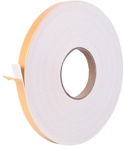 Self-Adhesive High Density Foam Insulation Strips - 1/2in x 1/16in x 66Ft Weatherstrip with Strong Adhesive for Door and Window Soundproofing