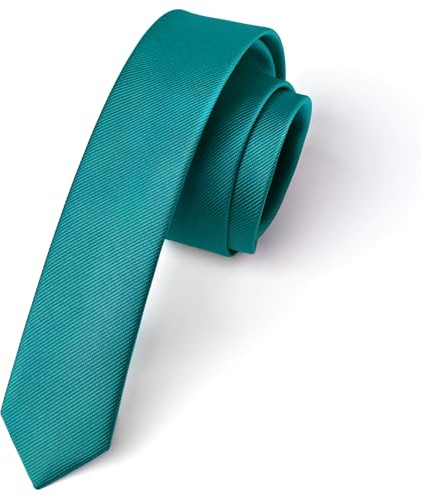 Enlision Krawatte Blaugrün Schmal Seide Krawatten für Herren Einfarbig Schlips Petrol Grün Hochzeit Party Krawatte 4cm Formelle Elegante Business