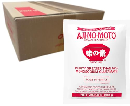 Ajinomoto Glutamato Monosódico 48x200g - Umami | Potenciador de sabor umami para sopas, salsas y adobos. Calidad alimentaria, multipack de 48 bolsas de 200g