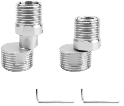 0XBIT 360 Grad Verstellbarer Abgewinkelter Gebogener Fuß, Duscharmatur Adapter Verstellbar Länge, Abgewinkelter Gebogener Fuß aus Edelstahl, S Anschluss für Küchen und Badezimmer
