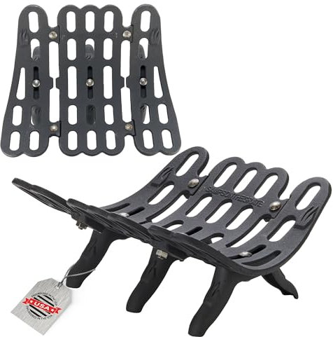 Flame Genie G500-20-BX 18 Self-Feeding Cast Iron Fireplace Grate with 2 ¾ Clearance, 18 W x 15 D X 7.5 H