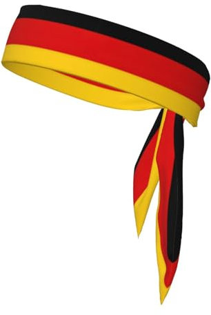 RoMuka Deutschland-Flagge, Sportband, doppelseitiges Stirnband, Haarband, Sport-Stirnband, Schweißband, Handgelenkband, schwarz, 12158