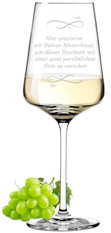 polar-effekt Leonardo Puccini Weinglas 560 ml mit Gravur - Weinkelch mit Wunschtext - Geschenke für Frauen und Männer - das Glas für Rose, Wein und Sekt