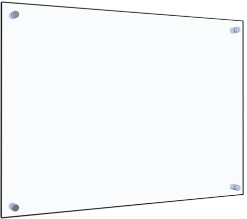 AUVYI Crédence de cuisine en verre trempé - 70 x 50 cm - Transparent - Protection anti-éclaboussures en verre pour cuisinière - Protection murale - Plaque en verre