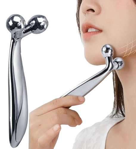 Votvlog Massaggiatore Viso 3D con Rullo Rotante a 360°,Sollevamento, Modellazione, Rilassamento Rotante Rullo Massaggiatore Forme y for Rughe Del Viso Rimozione Stretch Antirughe e Cura Della Pelle