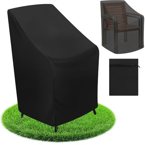 MI CASA Gartenstühle Abdeckung Wasserdicht Schutzhülle für Gartenstuhl, Gartenmöbel Abdeckung Oxford Gewebe Stapelstühle Abdeckhaube Stuhlüberzug, UV-Beständig/Winddicht/Winterfest, 65x65x80/120cm