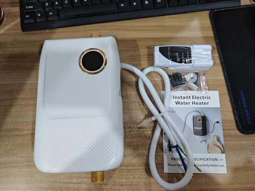 Durchlauferhitzer, 5500W ElektrischeDurchlauferhitzer mit LED Temperaturanzeige, Durchlauferhitzer 230V für Küche und Dusche Badezimmer, Ohne Stecker, Druckfest, Geeignet, Schnelles Aufheizen