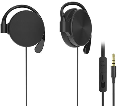 Laroal Casque Filaire à Clip avec Microphone et contrôleur d'appel pour Ordinateur de Bureau (Double Interface 3,5 mm)