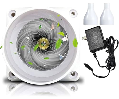 HBBursts 2-Zoll-Kanalventilator, Mischstrom-Rohrventilator Mit Variablem Drehzahlregler 12 V 6 W, Lüftungs-Abluft-Diffusorventilator for Badezimmer, Küche, Büro(Power Cord,50 mm to 25 mm)