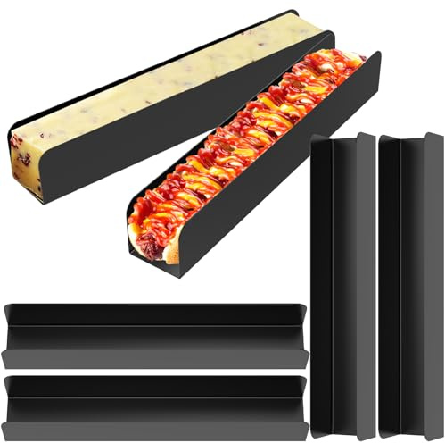 6Pcs Moule à biscuits en forme de U en canneberge Moule antiadhésif rectangulaire en forme de biscotte Bonne conductivité thermique Moule à pain, gâteau, biscuit pour la cuisine(Noir)