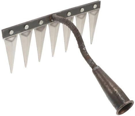 UPKOCH Attrezzo da Giardino Piccolo in Metallo Argento Manico Portatile, Resistente e Non Facile da Deformare, per Lavorare Suolo all'Aperto e Agricolo