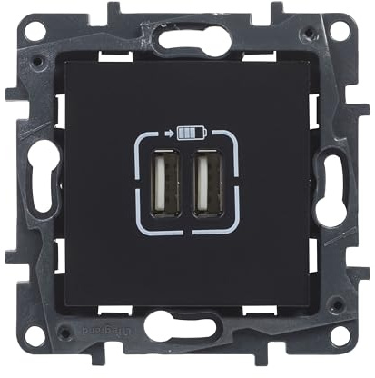 Legrand 398264 – Niloé Step Series Double Charger USB Type A, Can be Assembled for Flush-Mounted Installation Anthracite