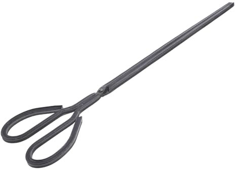 FIXOSHEE Heavy Duty 50cm Metal Fireplace Tongs Fire Pit Charcoal Grabber Stove Accessories for Wood Burners and Barbecue Camping Use