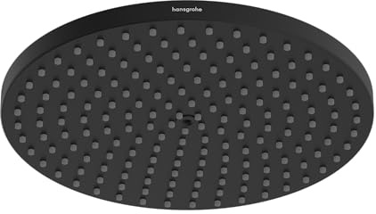 hansgrohe Raindance S - wassersparende Kopfbrause (EcoSmart), Duschbrause (240 mm), Regendusche mit 1 Strahlart für Wand- oder Deckenmontage, Brausekopf mit Antikalk-Funktion, Mattschwarz, 27624670