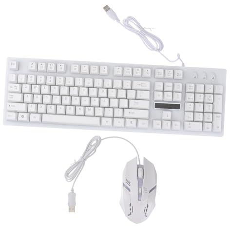 LABRIMP Claviers Souris Gamer Filaires USB Clavier Mécanique Lumineux et Souris Ergonomique en Plastique, pour Gaming et Usage Bureau