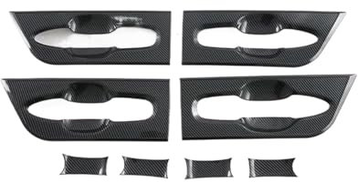 tuyda Maniglia for porta Coperchio ciotola Coppa cavità Trim, adatto for Toyota, Alphard Serie 40 Vellfire 2023-2024 Inserto Catch Moulding Adesivo per la protezione della maniglia dell'auto(Carbon fi