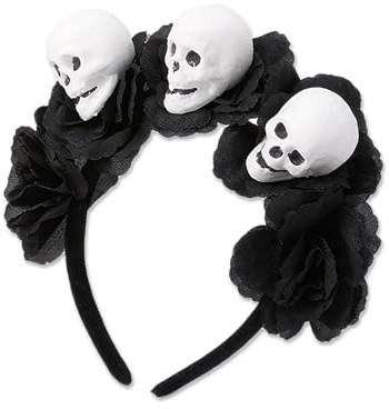 KJSXUUE Halloween Spinnennetz Haarreif - Stirnband für Hexen Kostüm | Cospaly Gothic Sexy | Kopfschmuck Haarschmuck | Deko Accessoire zu Halloween, Karneval & Fasching (Skelett)