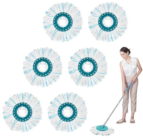 6 Stück für Leifheit Bodenwischer Ersatzbezug, Clean Twist Disc, für Leifheit Wischmop, Ersatzkopf für Leifheit Clean Twist Disc Mop Micro Set, für alle Bodenarten Schmutzaufnahme