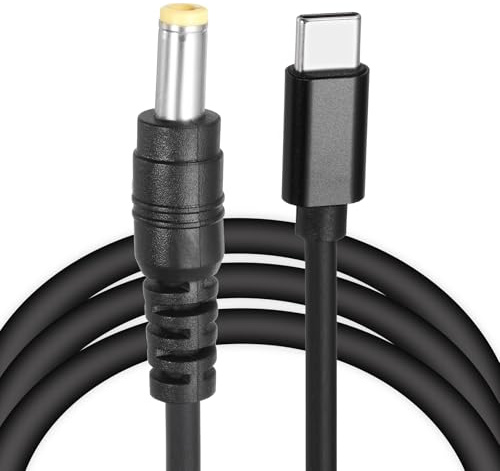 sourcing map 4.9FT USB C to DC PD Power Fast Charging Cable, 5.5mmx2.5mm 60W/20V DC Power Cable, Type C Input 3A Adapter Jack Converter for Router, Camera, TV Box, Desk Lamp(Black)