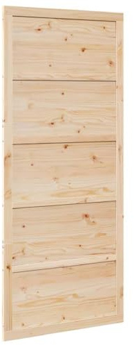Porte Coulissante Intérieur, Porte Suspendue de Grange en Bois Naturel 90 x 208 cm Bois de pin massif