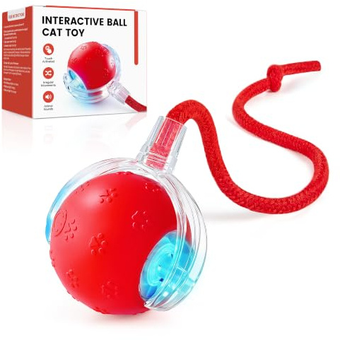 Potaroma Balle Interactive Chat, Jouet Automatique Roulant Oiseau Chaton