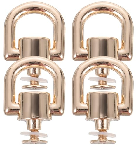 VILLCASE 4 Pezzi Anelli in Metallo Rivetti a Vite per Borse Fai da Te, Hardware per Pelle Resistente e Stabile, Kit per Accessori Artigianali di Cinture, Borse e Braccialetti