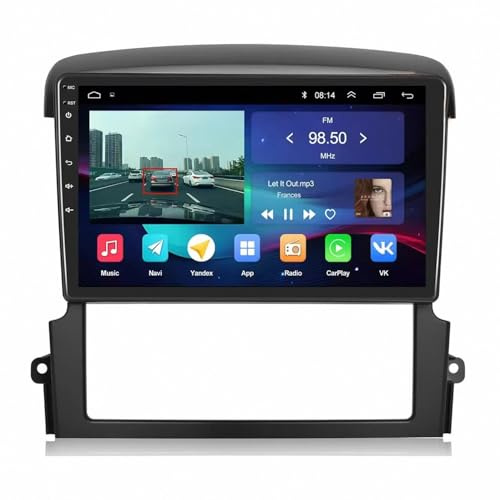Bilnavigering för Kia Sorento 2004-2008 Bärbar Pekskärm Android Auto för Bilar, Med Bluetooth, Fm, Aux, Röstassistent Bilradio Stereo Gps Navi, 8 Kärna 6G＋128G