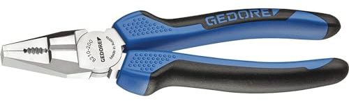 GEDORE Kombizange zum Schneiden/Halten/Drehen, lange Schneiden, 2-Komponenten-Griff, DE-Modell, Länge 180 mm, 8210-180 JC