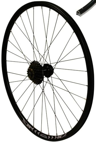 Redondo 28 Zoll Hinterrad Laufrad Felge Schwarz 6-Lo Disc + 7-Fach Kranz