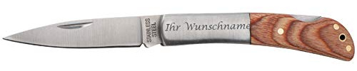 Hochwertiges Klappmesser mit Gravur / mit Holzgriff / Taschenmesser