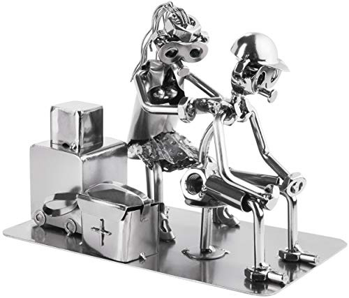 BRUBAKER Schraubenmännchen Tätowierer Tätowiererin - Handarbeit Eisenfigur Metallmännchen - Metallfigur Geschenkidee für Tattoo Fans - Tattoo Geschenk