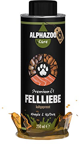 alphazoo Fellliebe Natur-Futteröl für Hunde – 250ml Barf-Öl mit Lachsöl, Arganöl & Mandelöl – Für glänzendes Fell, Omega-3/6, natürliche Fellpflege gegen Juckreiz & Schuppen