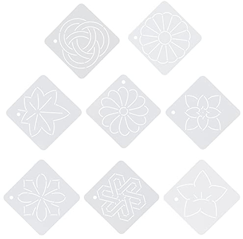 MILISTEN 8-teiliges Blumen-Quilt-Vorlagen-Set, Quilt-Schablonen, Nähschablonen für einfaches Quilten, Patchwork-Malerei