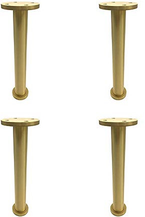 BOCbco Möbelfüße Aus Reinem Kupfer, 11 Cm/13 Cm/16 Cm/21 Cm, Schrankfüße, Diy-Möbelfüße, Badezimmerschrankfüße, Gebürstete Rundrohr-Stützfüße (4 Stück)/16Cm
