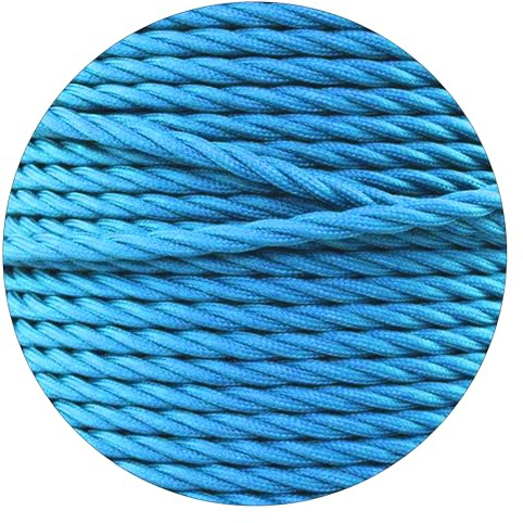 5 Meter Vintage 3 Core Twisted Electric Cable Fabric Covered Wire Italian Braided 0.75 mm Electrical Cable Flexible Wire for Lighting Other Appliances (Blue)